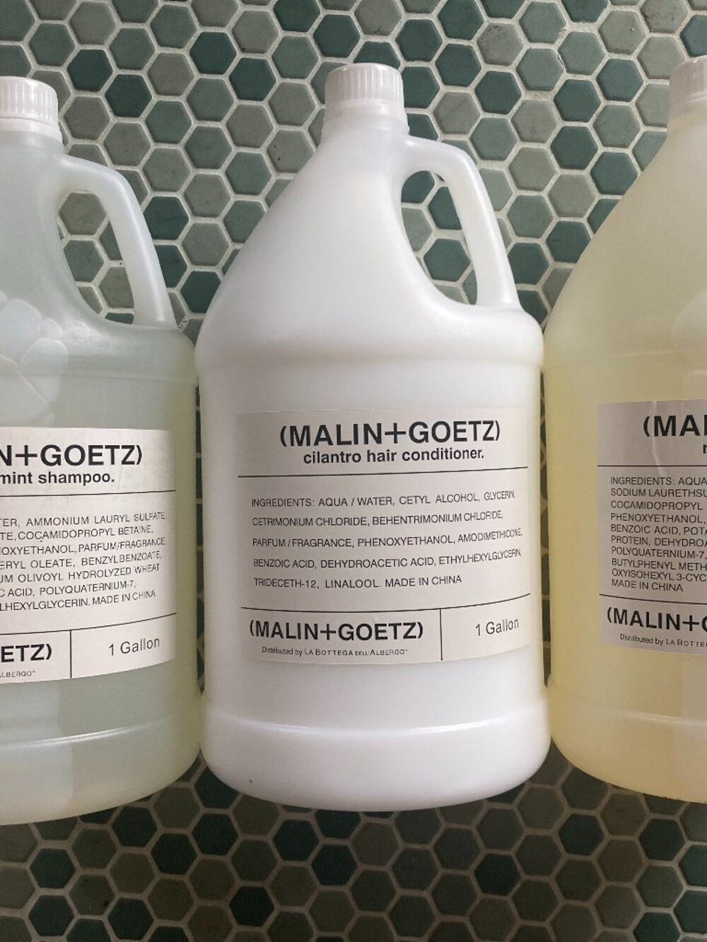 MALIN + GOETZ - 4 gallons w/pumps Shampoo, Body Wash, Conditioner & Moisturizer